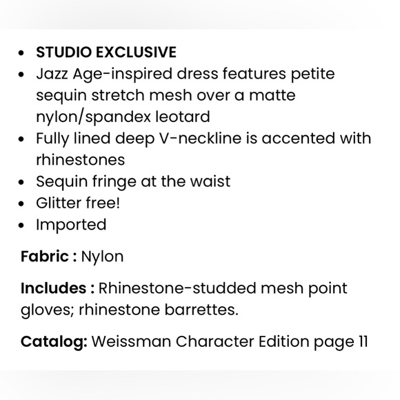 Weissman Rose Gold Jazz Sequins Fringe Skirt Dress Leotard Dance Costume NEW - Picture 10 of 15